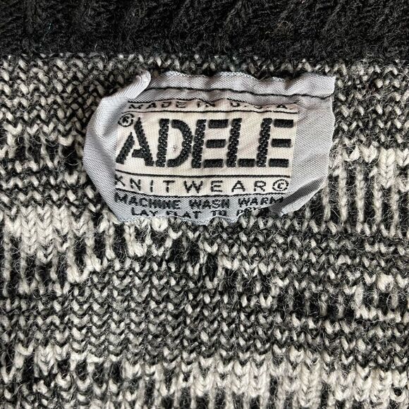 Vintage 80’s Adele Black and White Sweater EUC - Picture 5 of 5